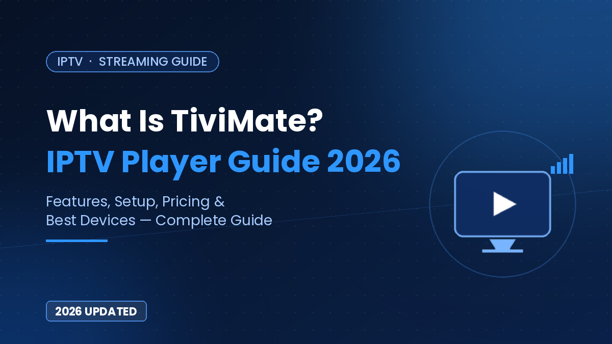 What is TiviMate IPTV player guide featured image with blue TV icon